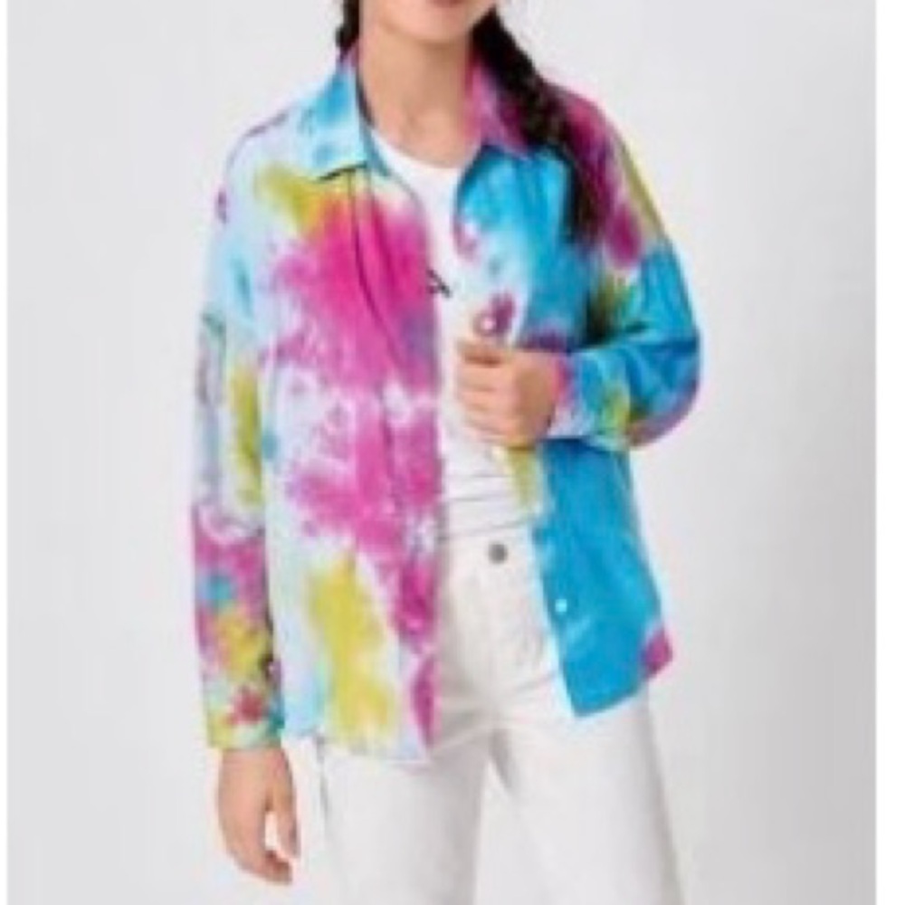 Tie dye drop shoulder shirt 6Y